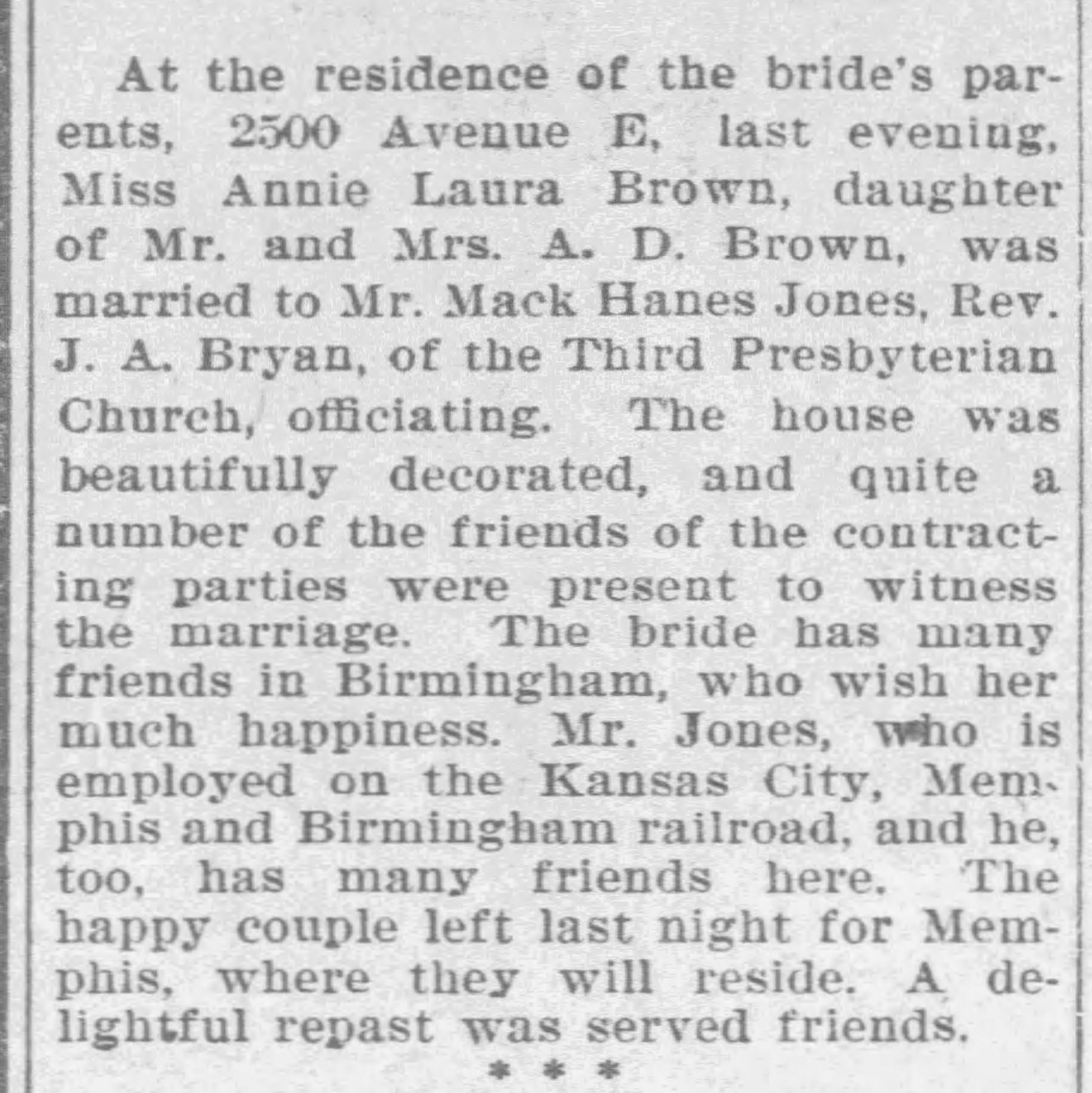 Annie Laura Brown-Mack Hanes Jones